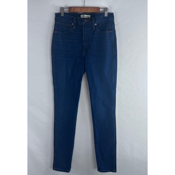 Madewell Women's Jeans Size 27 10" High Rise Skinny Dark Wash Blue Denim - Picture 1 of 6